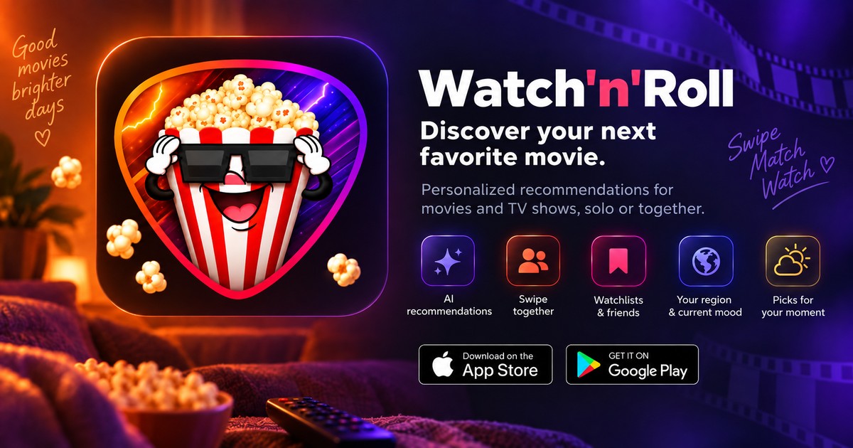 We built Watch’n’Roll because we could never decide what to watch together.